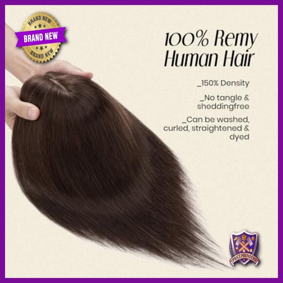 Silk Base Human Hair Topper 16 Inch 150% Density Thin Hair Ends main image 4